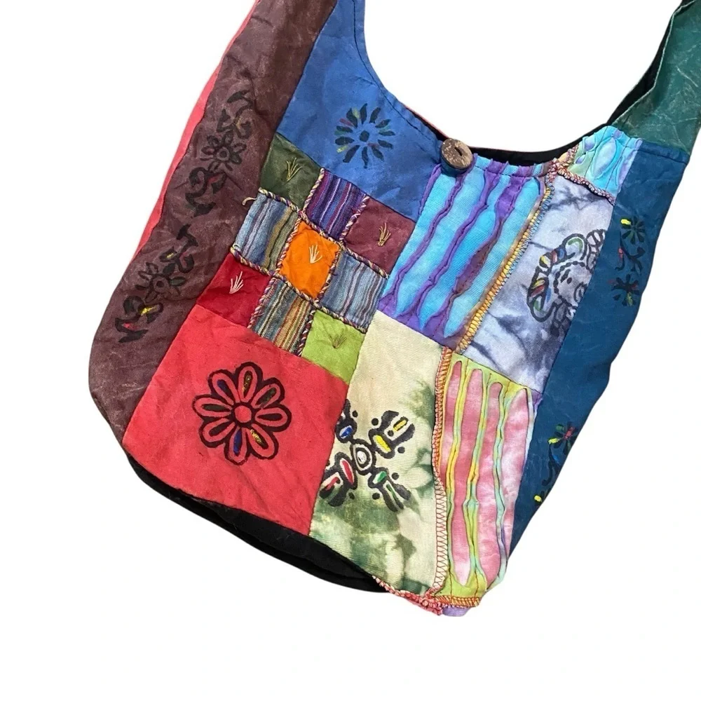 The Collection Royal Bohemian Colorful Patchwork Festival Hippie Hobo Bag